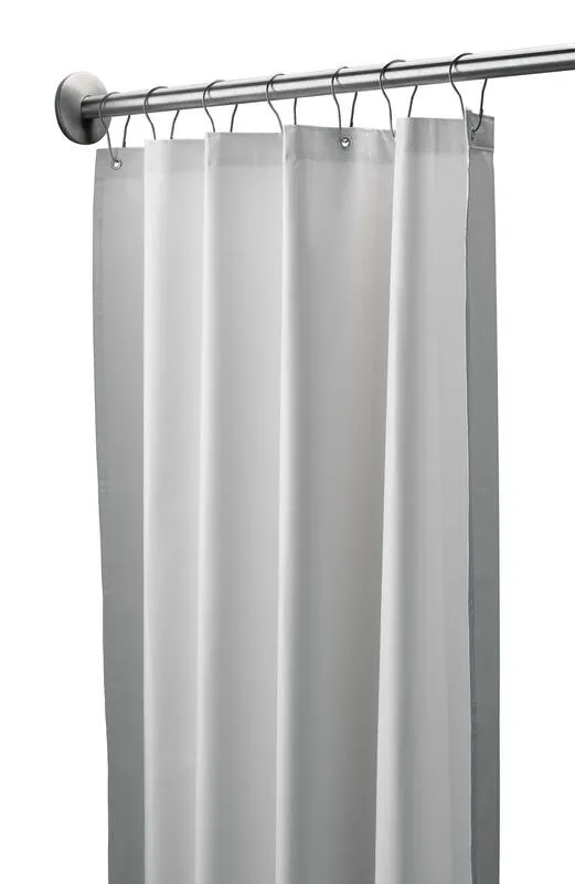 Bradley 9533-487200 White Antimicrobial Vinyl Shower Curtain 48" x 72"