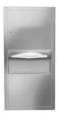 Bradley 2291-000000 Recessed Folded Towel Dispenser & 2 gal. Waste Receptacle
