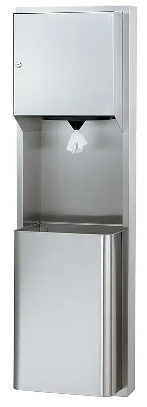 Bradley 236-100000 Semi-Recessed Towel Dispenser & Waste Receptacle (Center Pull)