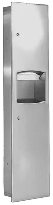 Bradley 2017-100000 Semi-Recessed Folded Towel Dispenser & 4.9 gal. Waste Receptacle