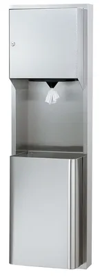Bradley 236-110000 Surface-Mounted Towel Dispenser & Waste Receptacle (Center Pull)