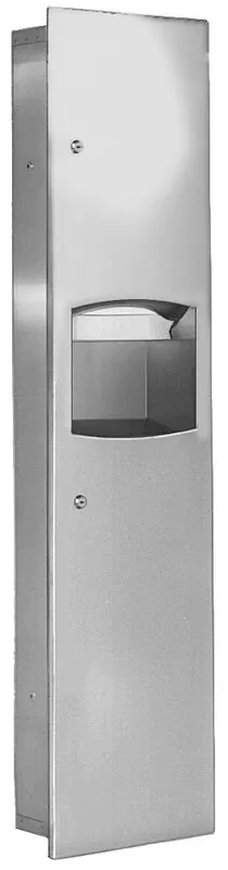 Bradley 2017-110000 Surface-Mounted Folded Towel Dispenser & 4.9 gal. Waste Receptacle