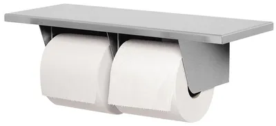 Bradley 5263-000000 Double Roll Toilet Paper Dispenser With Shelf