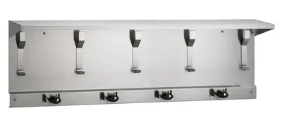 Bradley 9934-000000 Surface Mounted 44" Utility Shelf (5 Hooks, 4 Holders)
