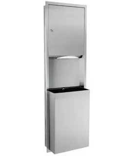 Gamco TW-1 Recessed Towel Dispenser and Waste Receptacle Combination, 12 gal. (45.4 L)
