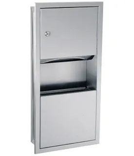 Gamco TW-3 Recessed Mini-Towel Dispenser and Waste Receptacle Combination, 2 gal. (7.6 L)